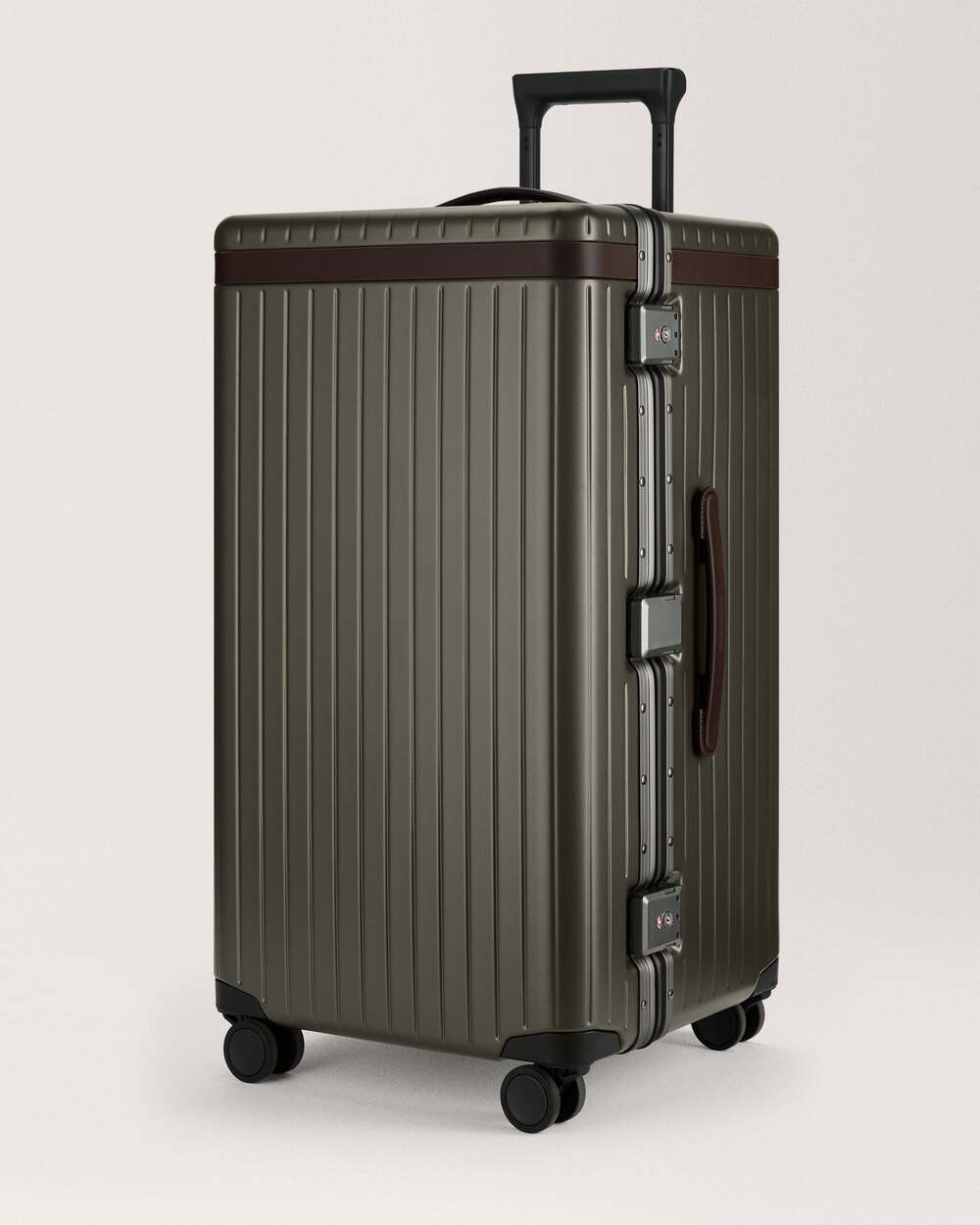 Carl Friedrik Trunk Hybrid Suitcase 90L Dark Olive/Chocolate NEW Authentic